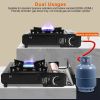 3300W Portable Camping Stove Butane Canister Dual Fuel Burner Piezo Electric Ignition Single Burner with Automatic Tank Ejection Overpressure Cut Off