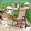 Outdoor Patio Camping Lightweight Folding Rocking Chair with Footrest